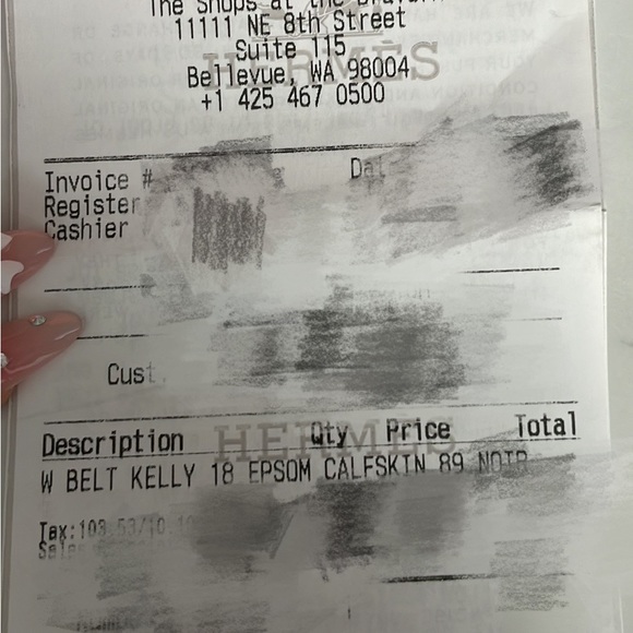 New! Authentic Hermes Kelly 18 Veau Epsom Black Belt - Picture 9 of 11